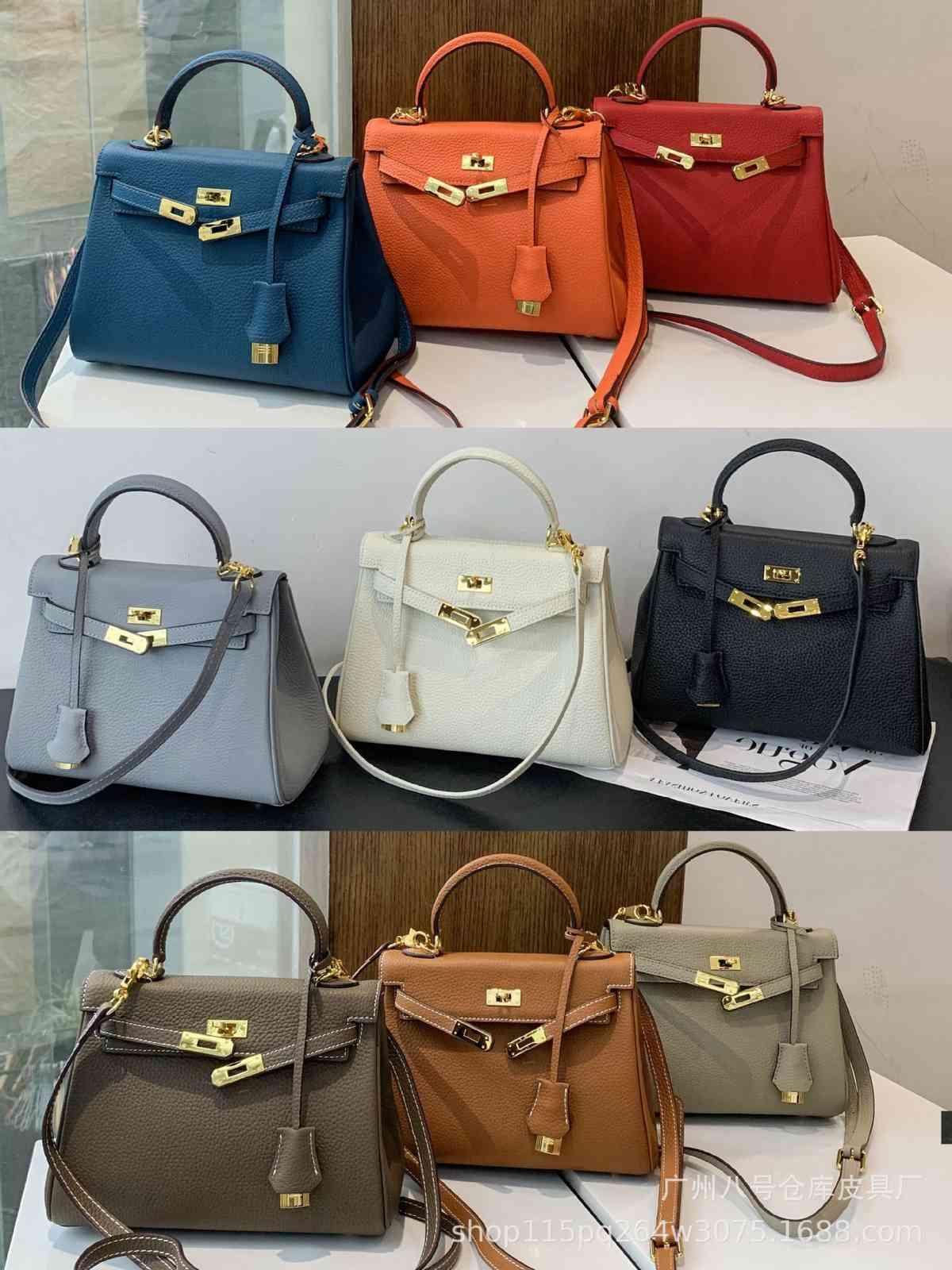

Designer Bag kellyss bag leather women's 2021 new Togo litchi grain cowhide One Shoulder Messenger Hand leisure Zlh XYM cBF Hermè s