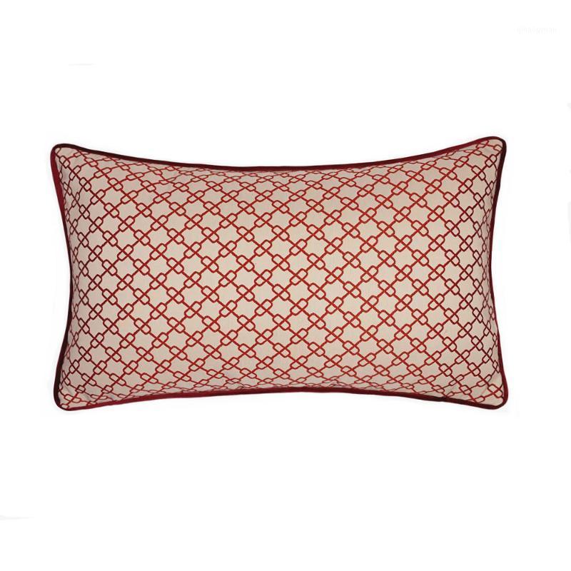 

Modern Texture Jacquard Small Red Chains Fashion Cushion Case Sofa Chair Gift Home Decor Lumbar Pillow cover 30x50 cm Sell by pc1, Multi-color
