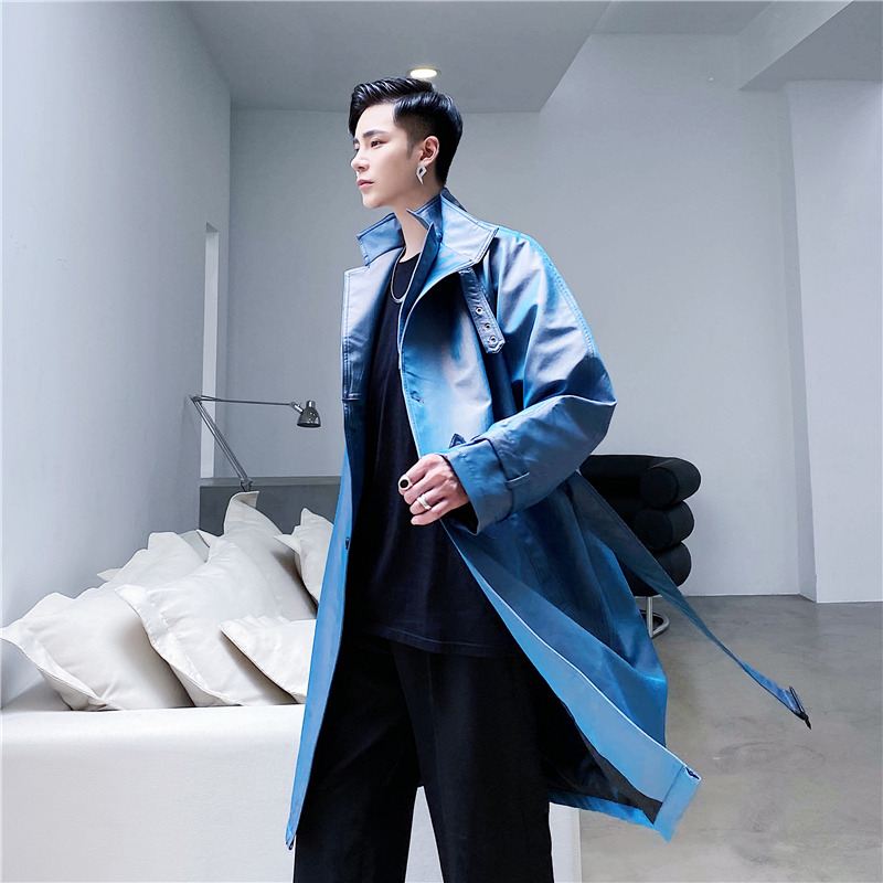 

2020 Polarized Male Light Vintage Fashion Loosey Trench Coat Streetwear Hip Long Jacket Outerwear 5z3t, S104 red