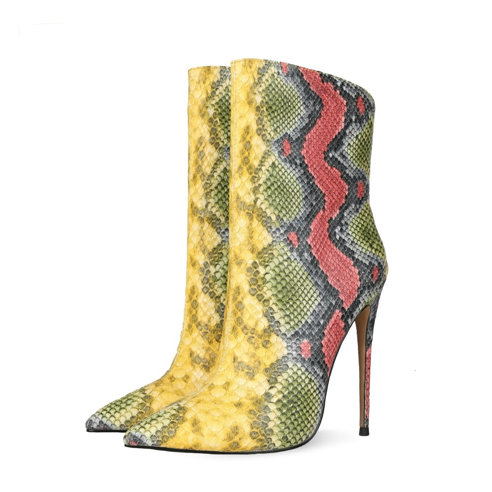 

2021 Women Woman Hand Pattern Special Fabric Snake Heels Online Shoes Rain Boots 9QTC, Yellow-10cm