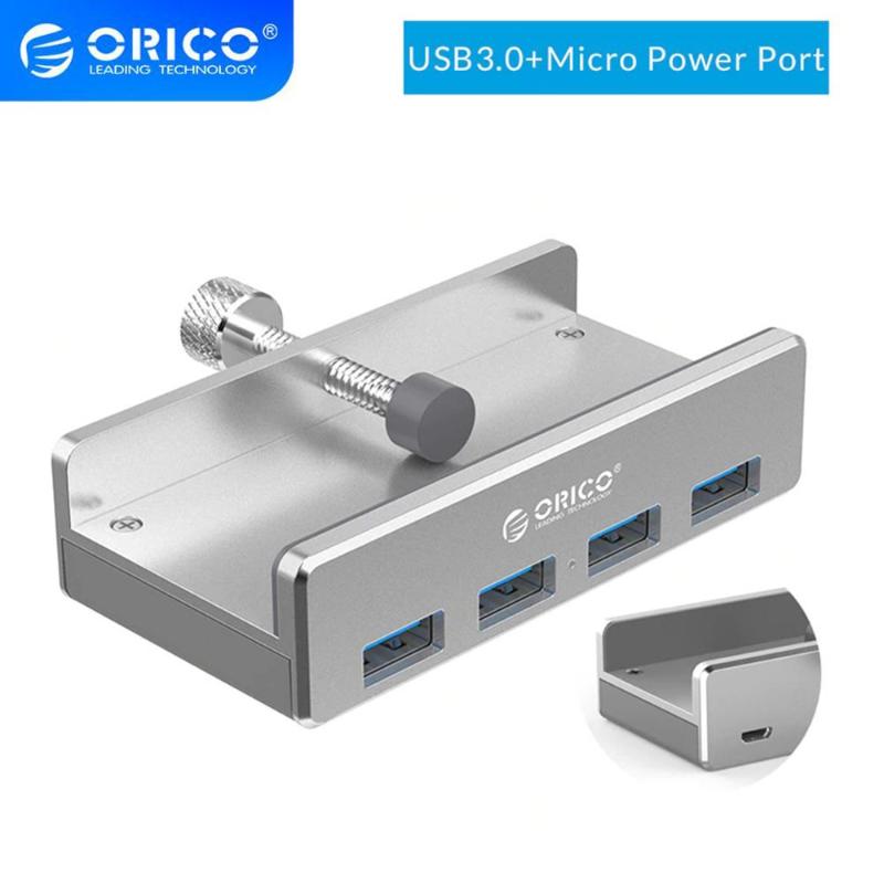 

ORICO MH4PU Aluminum 4 Ports USB 3.0 Clip-type HUB For Desktop Laptop with 10-30mm Adjustable Clip for Desktop Laptop PC