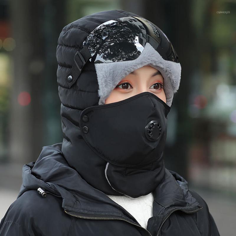 

Newly Original Design Fashion Warm Cap Winter Men Winter Hats For Women Kids Waterproof Hood Hat With Glasses Cool Balaclava1