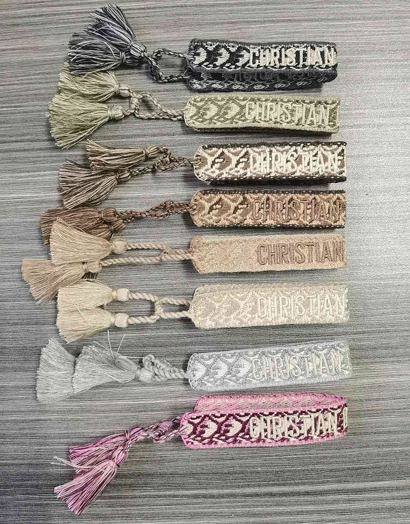 

Woven Friendship Bracelet for Women Leopard Printed Rope Embroidery Braided s with Tassel Wholesale Jewelry