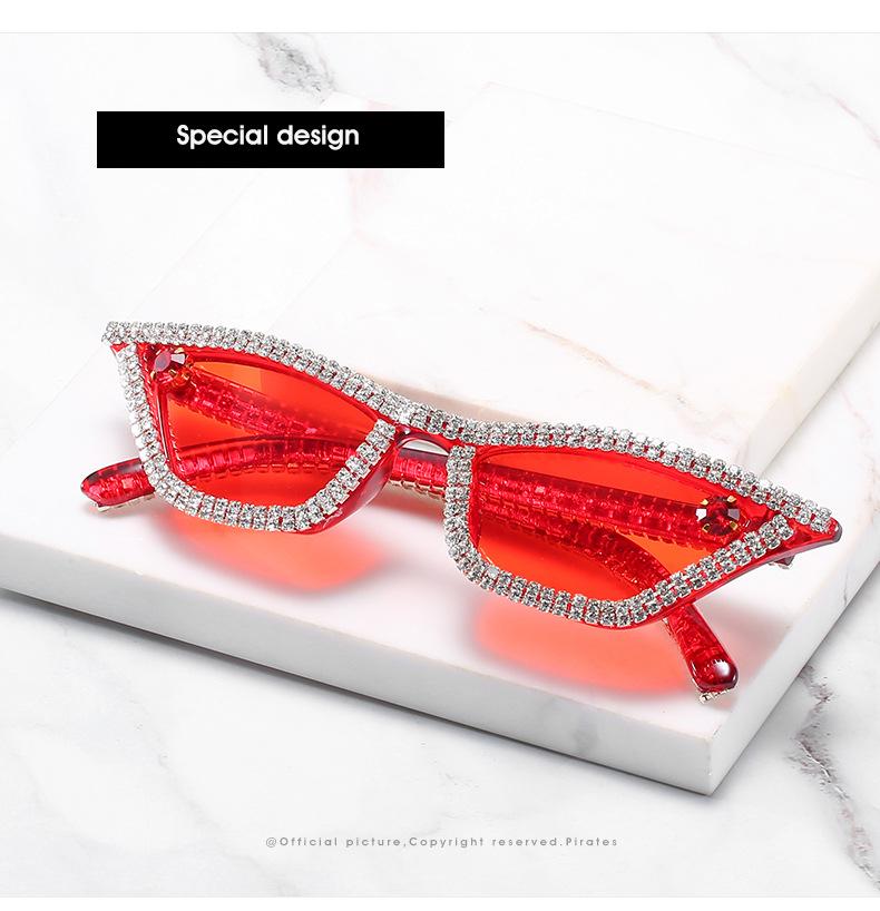 

Sunglasses 2021 Luxury Cat Women Brand Designer Diamond Sun Glasses For Female Fashion UV400 FML