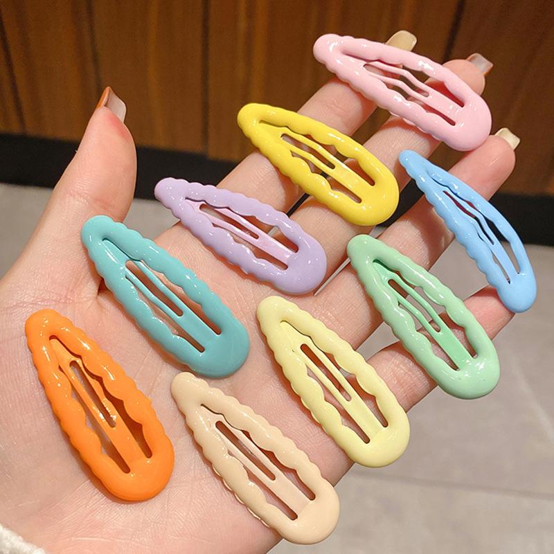 

Hair Accessories 1Pc Children Cute Geometric Water Drop Clips BB Bangs Clip Barrettes Colorful Wave Hairpins For Girls Kids, Slivery;white