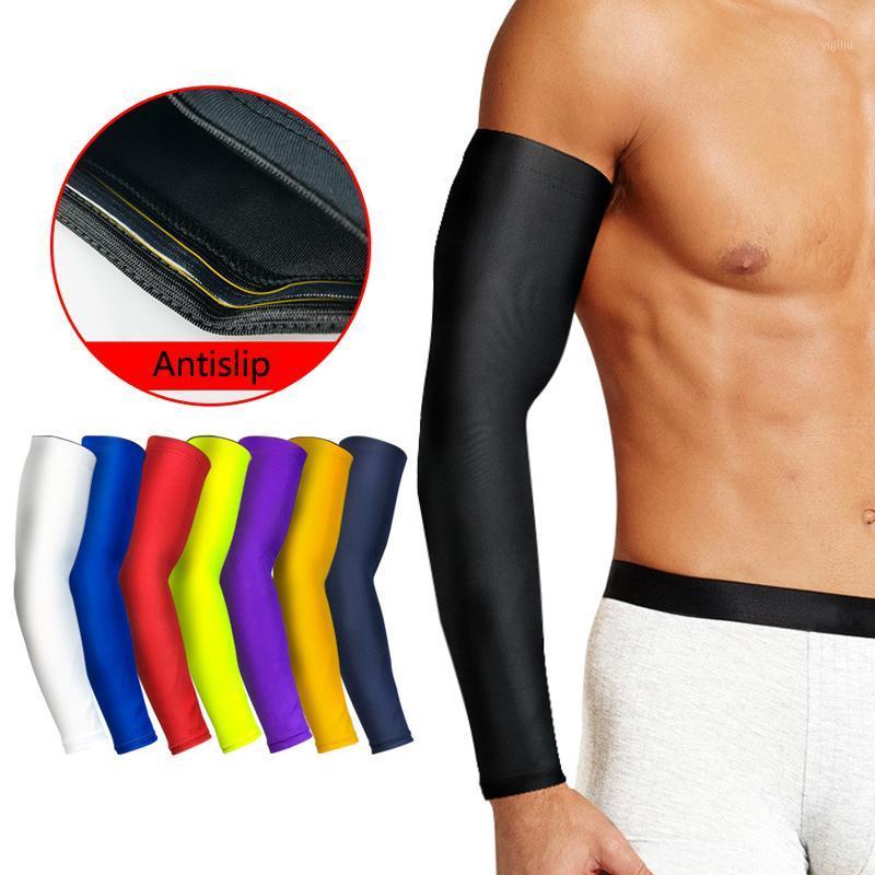 

1pc Outdoor Sports Gym Fitness Elbow Sleeve Arm Protector Basketball Elastic Joint Solid Color Breathbable Sun Protection Cuff1, Blue