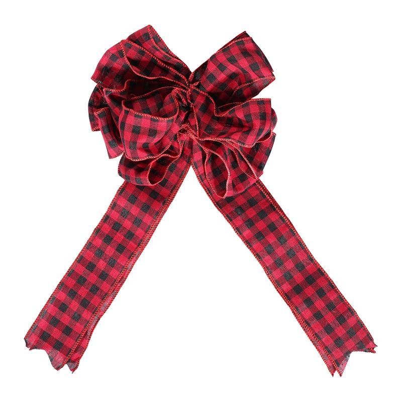 

Christmas Plaid Bows Holiday Decorative Bows for Xmas Tree Home Decor