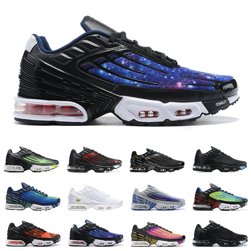 

Men Tn Plus 3 III Running Shoes Black Gold Hyper Blue Rainbow Black Blue Mens Womens Trainers Sneakers Sports Chaussures 36-45, 11 oreo 40-45