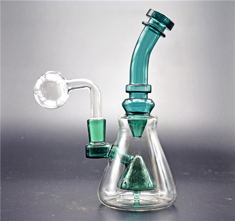 

Glass Beaker Bong Dab Rig UFO Perc Percolator 8inch Tall Water bubbler Bongs with 14mm glass oil burner pipe and banger nail