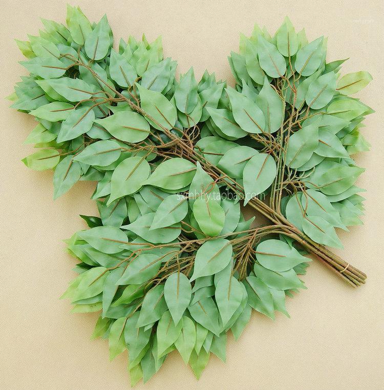 

12pcs/lot Artificial Banyan Tree Leaves for Home Wedding Party Decor Craft Multicolor Fall Vivid Fake Flower Leaf Decor Leaves1, Beige