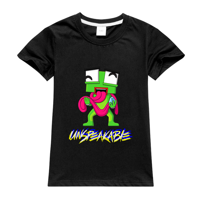 

2021 Fashion Kids Unspeakable T Shirt Youtuber Vlogger Cotton Tees Tops for 3-14years Children Boys Girls Sports Clothing, Red