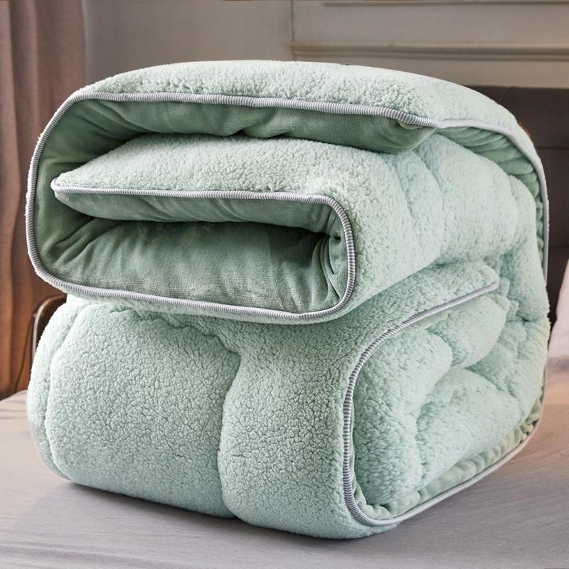 

Winter Thick Warm Lambswool Quilt Solid Duvet Sleeping M45, Pink