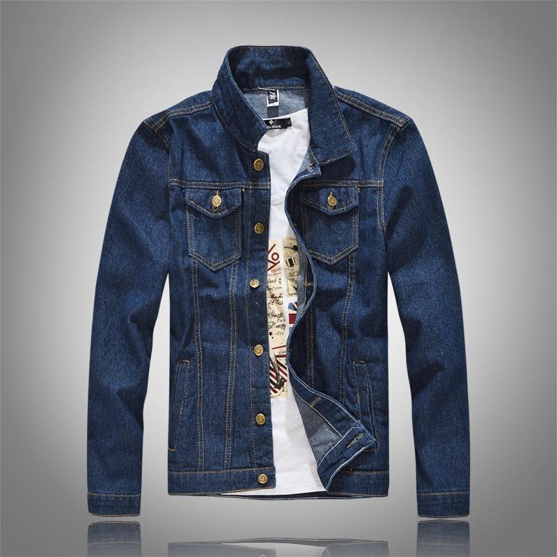 

Men's Denim Jacket Men Hip Hop Coat Retro Spring Autumn Fashion Trendy Jeans Bomber Jacket Male Cowboy Coats Clothing Size -5XL, Blue