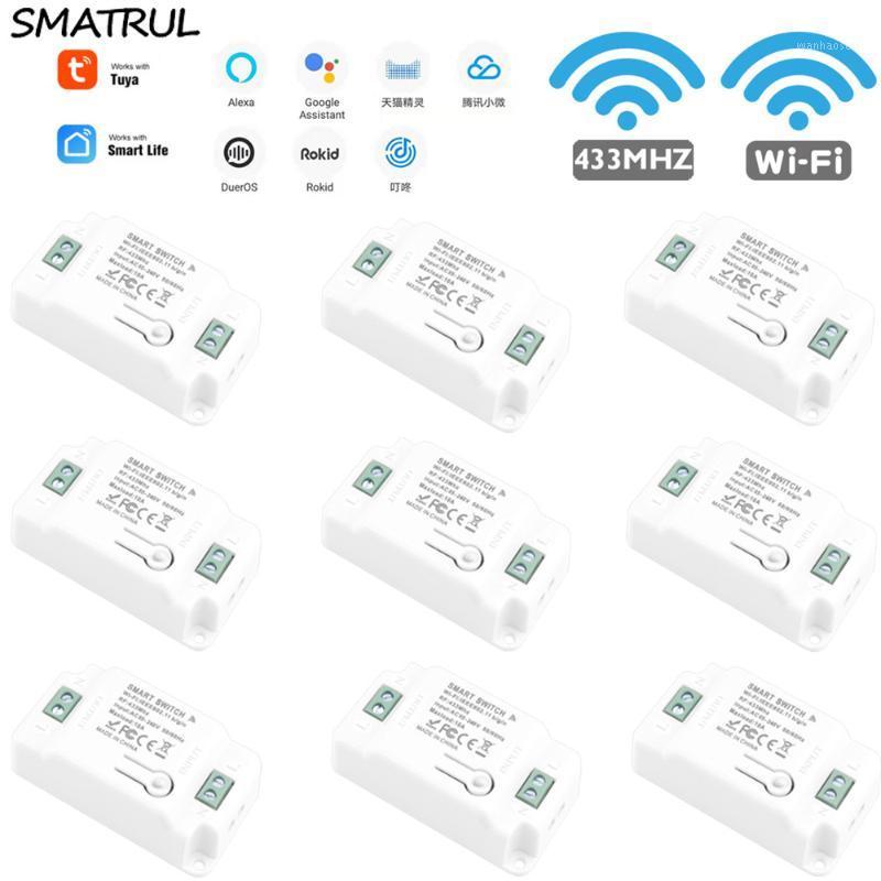 

SMATRUL Tuya Smart Life APP WiFi + RF 433Mhz Relay Timer Module Google Home Amazon Alexa 110V 220V 10A FOR Switch LighT lamp1