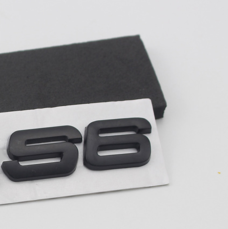 

S3 S4 S5 S6 S7 S8 RS3 RS4 RS5 RS6 RS8 Emblem Letters Number Metal Car Styling Refitting Trunk 3D Sticker for Audi A4L A6L A5 A7, Black