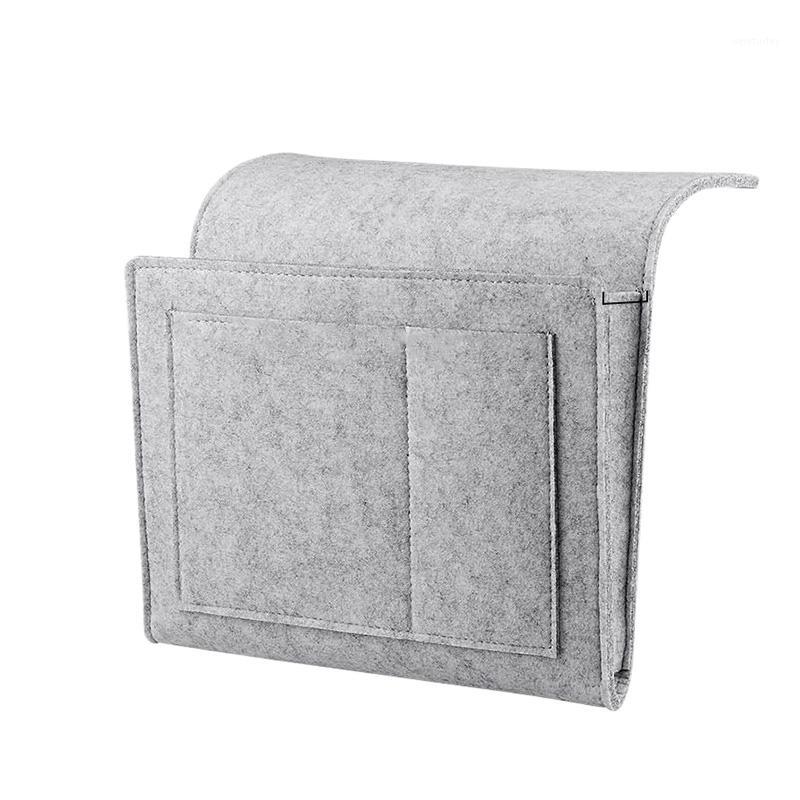

Big deal Bedside Caddy Felt Bedside Storage Organizer With Extra Pocket For Bedroom Dorm Room Bunk Or Loft Beds Sofa Light Gray1