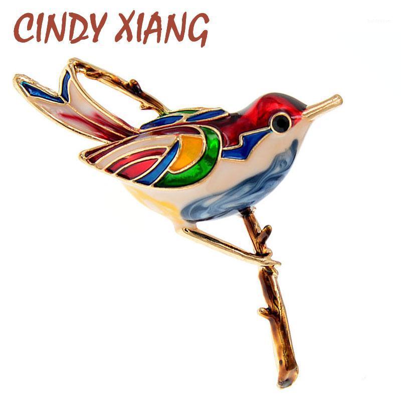 

CINDY XIANG Enamel Bird Brooches For Women 2 Colors Available Beautiful Winter Sweater Accessories1