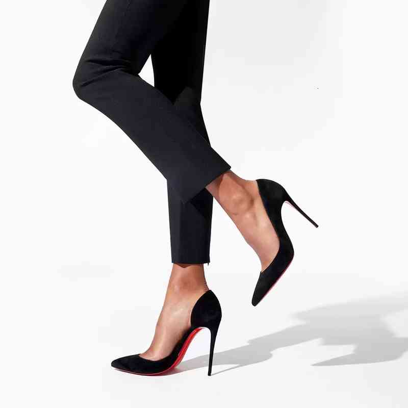 Luxury with box Elegant Women's Summer Heeled Sandals Red Bottom Shoes Iriza 85-100 mm Women High Heels Dress Wedding Party Ladies Suede
