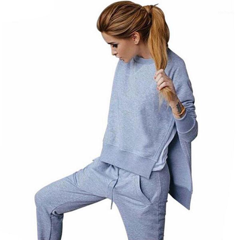 

2020 Autumn Winter Women Set Cotton Women's Sports Suits Tracksuit Women Two Piece Set Track Suit Sportswear 2 Piece1, Blue