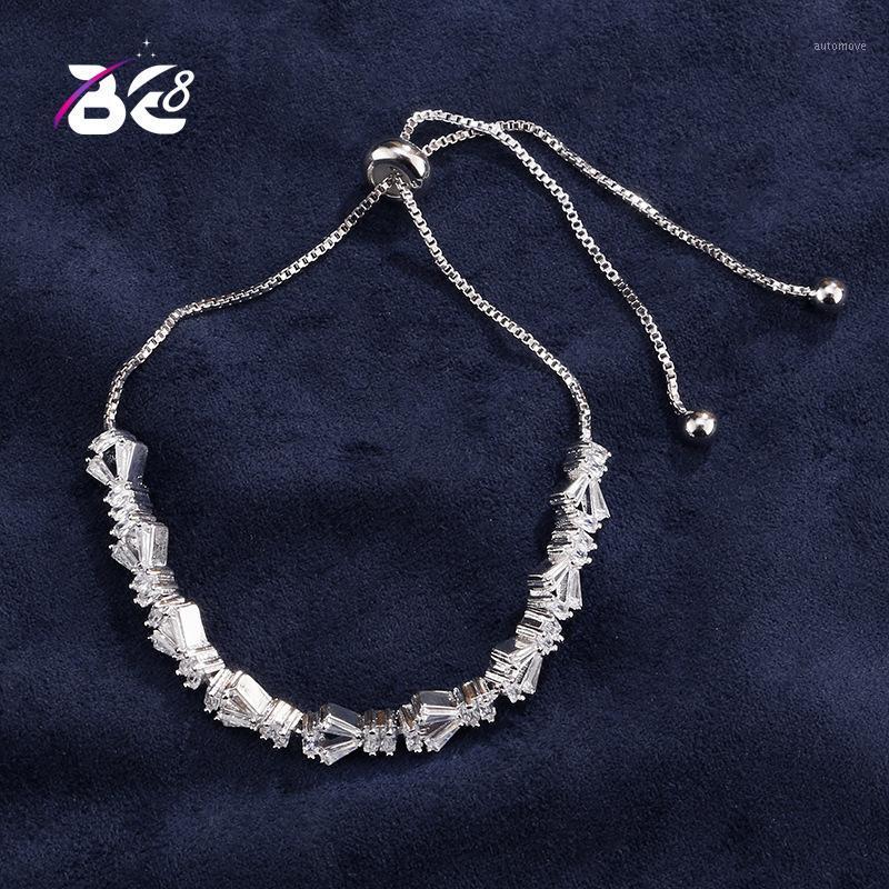 

Be 8 Luxury Design CZ Baguette Bracelet with Adjustable Chain Shining Charm Bangles For Women pulseras mujer moda 2020 B1001