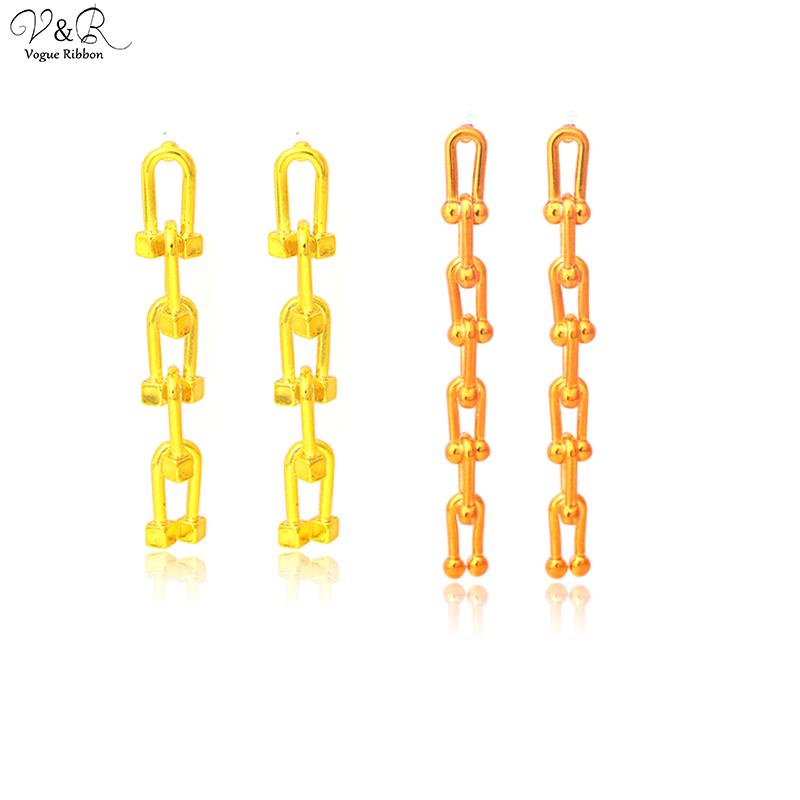 

2021 New Arrival Gold Long Earring Jewelry Anodized Sparkly Shiny Metallic Gold Hoop Earrings Women Big Hoops Earings Circle