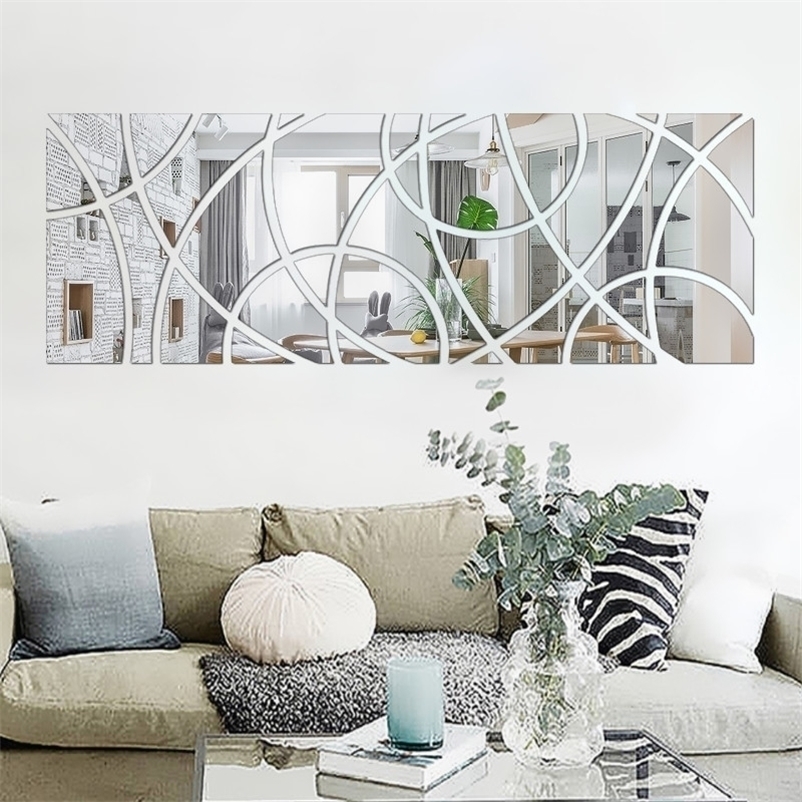 

Room Decoration Wall Art Crystal Reflective DIY Mirror Sticker 3D Wall Stickers Home Sticker Wallpaper TV Background Wall Decor 201201