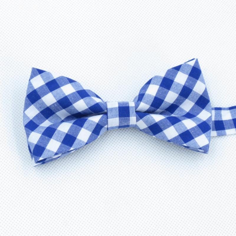

Blue and white Plaid bowties men casual cotton ties men's fashion classic bow tie Formal attire Metrosexual gravata1