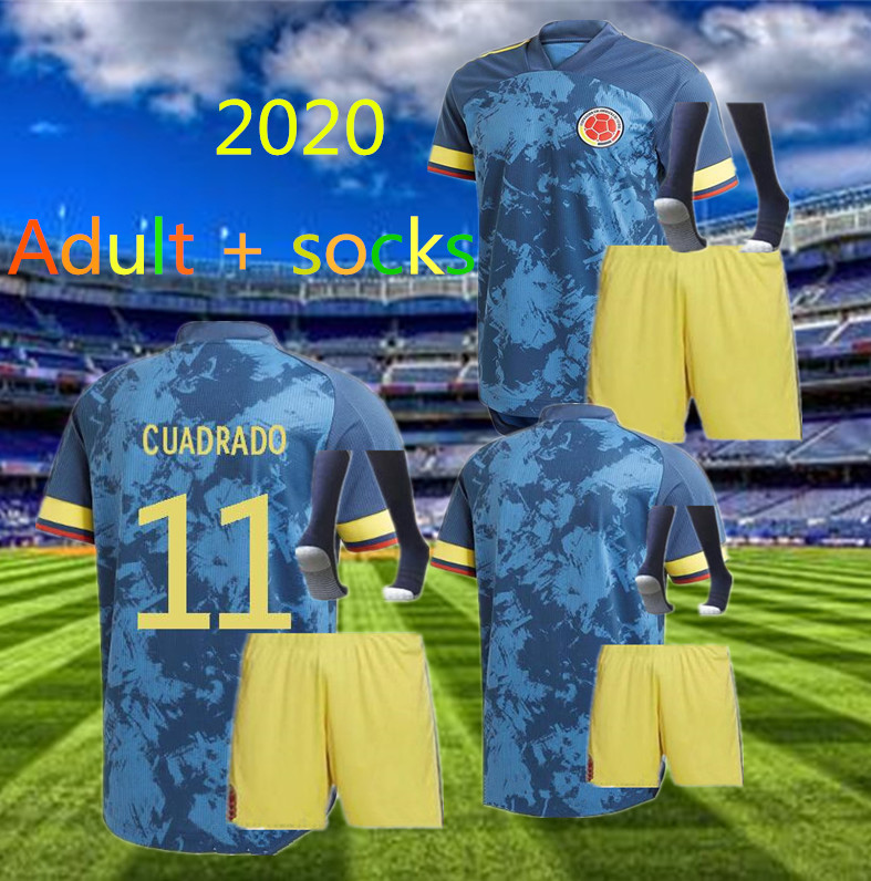 

Adult kit+Socks2020 soccer jersey copa america columbia football shirt JAMES Rodriguez Camiseta maillot de foot CUADRADO camisetas de futbol, Black;yellow