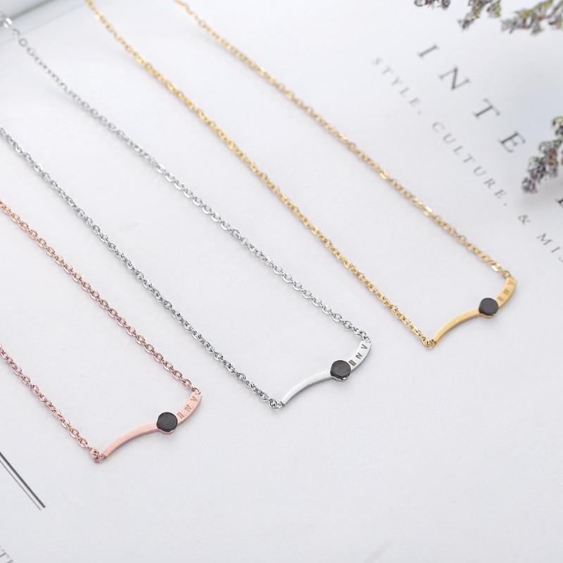 

New Fashion Pendant Roman Letter Necklace For Women Stainless Steel Wedding Female Necklace Wholesale Cool Women Jewelry