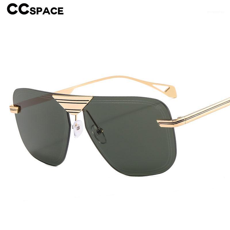 

46265 Square Rimless Luxury Sunglasses Men Women Fashion UV400 Glasses1
