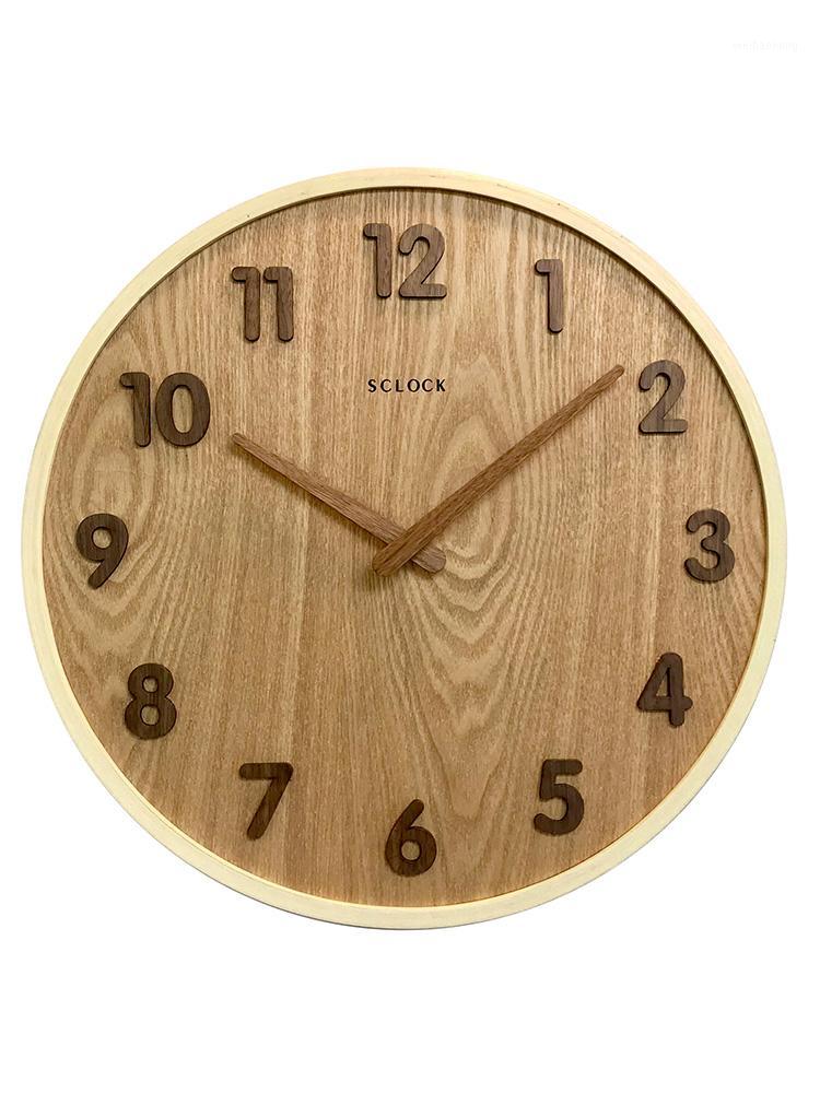 

Large Wooden Wall Clock Chinese Simple Silent Wall Clocks Living Room Creative Reloj De Pared Grande Large Wooden Clock50WC1