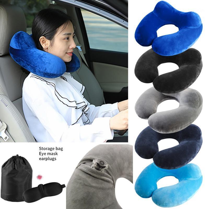 

Outdoor U Shaped Travel Pillow For Airplane Neckrest Office Pillow With Eye Mask Earplug Travel For1