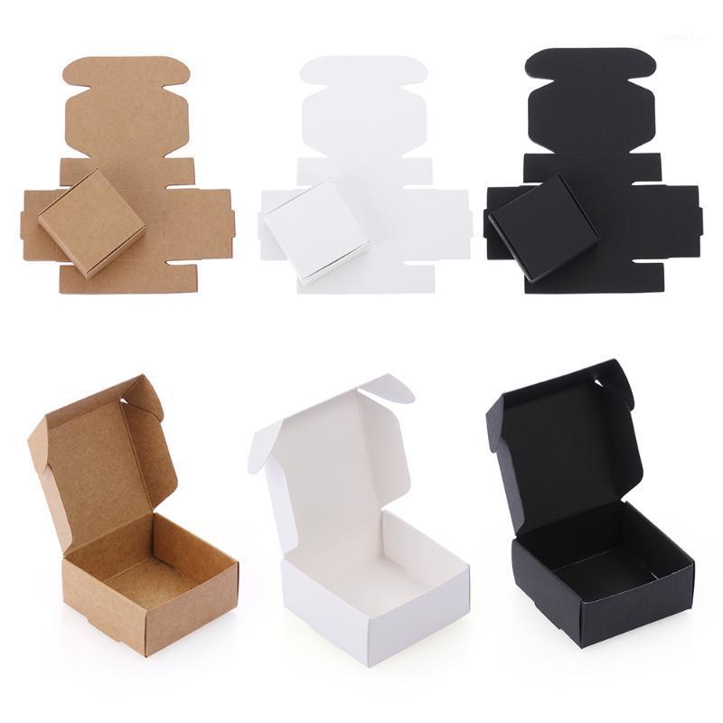 

3 colors 10PCS/pack Small Kraft Paper Packing Square Bottom Gift Boxes Handmade Candy Jewelry Packaging Wrapping Cardboard1