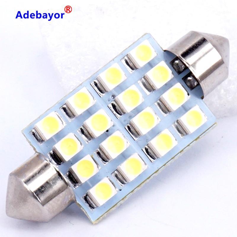

100PCS Festoon led 41mm 3528 1210 SMD 16LED White light led Dome light C5W 16SMD Auto Car Bulb Lamp Adebayor1, As pic