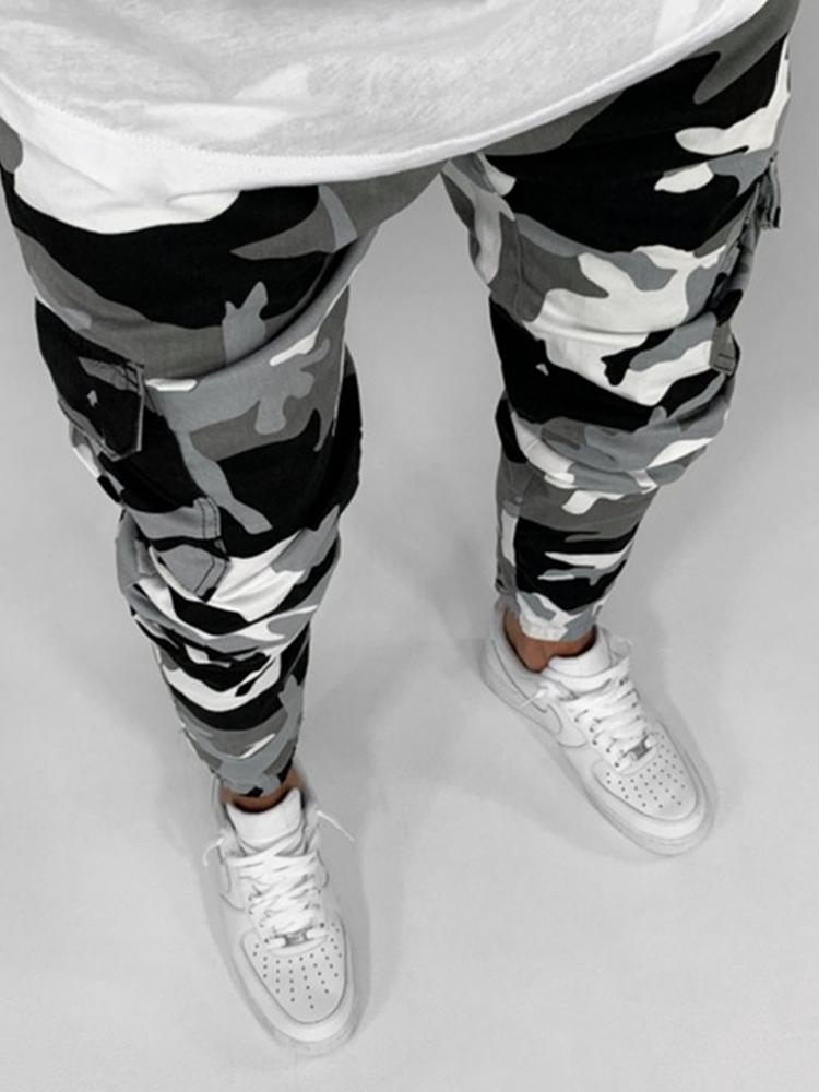 

Camouflage Cargo Pants Men Multi Pocket Cotton Camo Denim Pants Army Track Trousers Streetwear Pencil-Jeans Male, Camouflage black