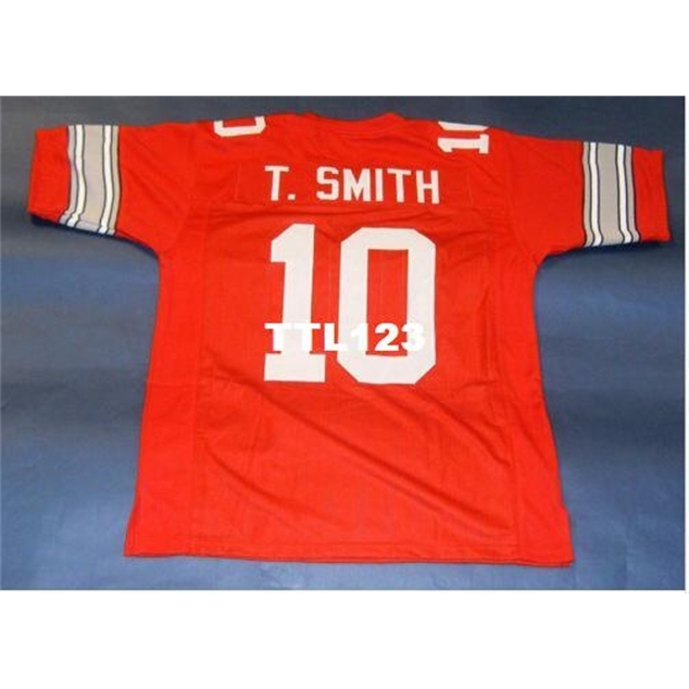 

3740 CUSTOM Ohio State Buckeyes #10 TROY SMITH CUSTOM STYLE JERSEY RED College Jersey size s-4XL or custom any name or number jersey