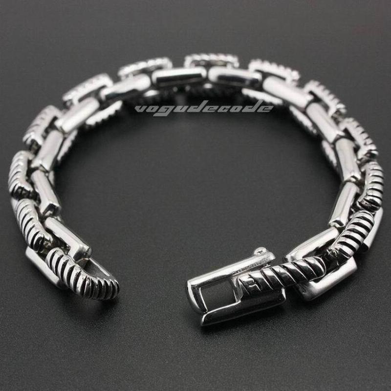 

LINSION 316L Stainless Steel Mens Biker Rocker Punk Bracelet 5M005 Free Shipping