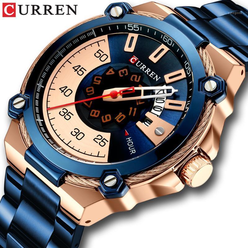 

Wristwatches Relogio Masculino Fashion Business Quartz Men Creative Men's Watch Top Brand CURREN Stainless Mens Clock1, Silver