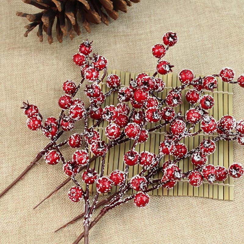 

10Pcs/Bouquet Mini Round Foam Artificial Red Berries Xmas Flower New Year Home Christmas Ornaments Holiday Decoration1