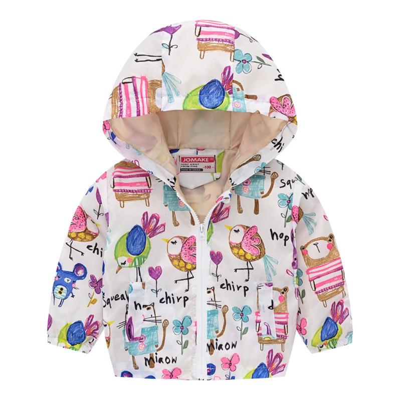 

Autumn Jacket For Kids Toddler Kids Baby Girls Boys Long Sleeve Cartoon Print Zipper Hooded Coat Jaqueta Couro 2020 New Clothes, Black