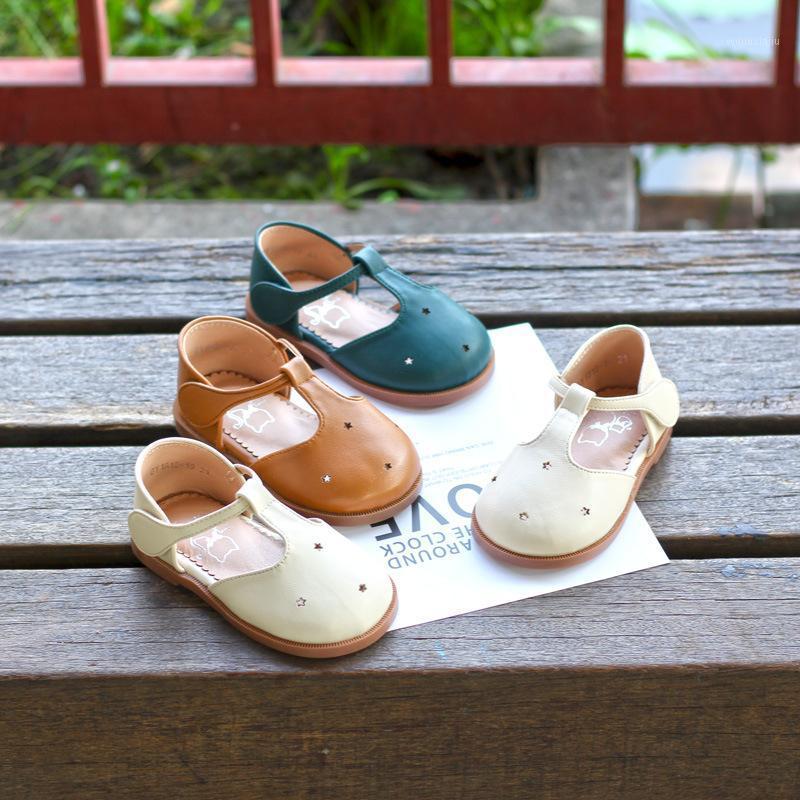 

Girls' Princess Shoes Spring Summer 2020 New Solid Color Hollow Out Children's Shoes Soft Sole Baby Single1, Beige