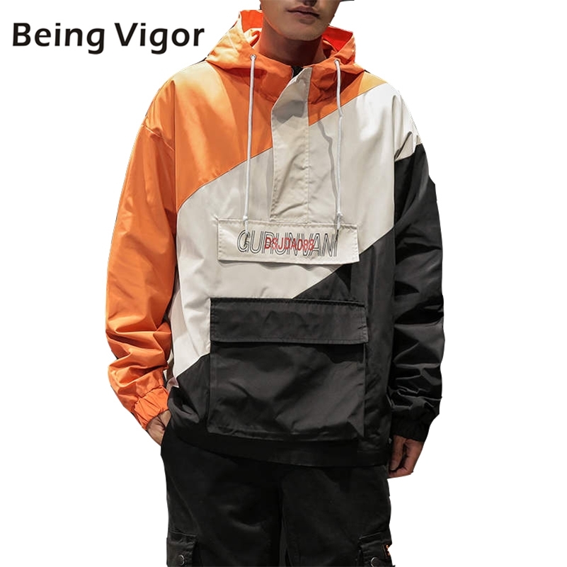 

Mens Anorak Jackets Men Hip-Hop Outwear Spring Sport Windbreaker Casual Outdoor men Autumn Fall Coat Streetwear Top 5XL 201105, Yellow