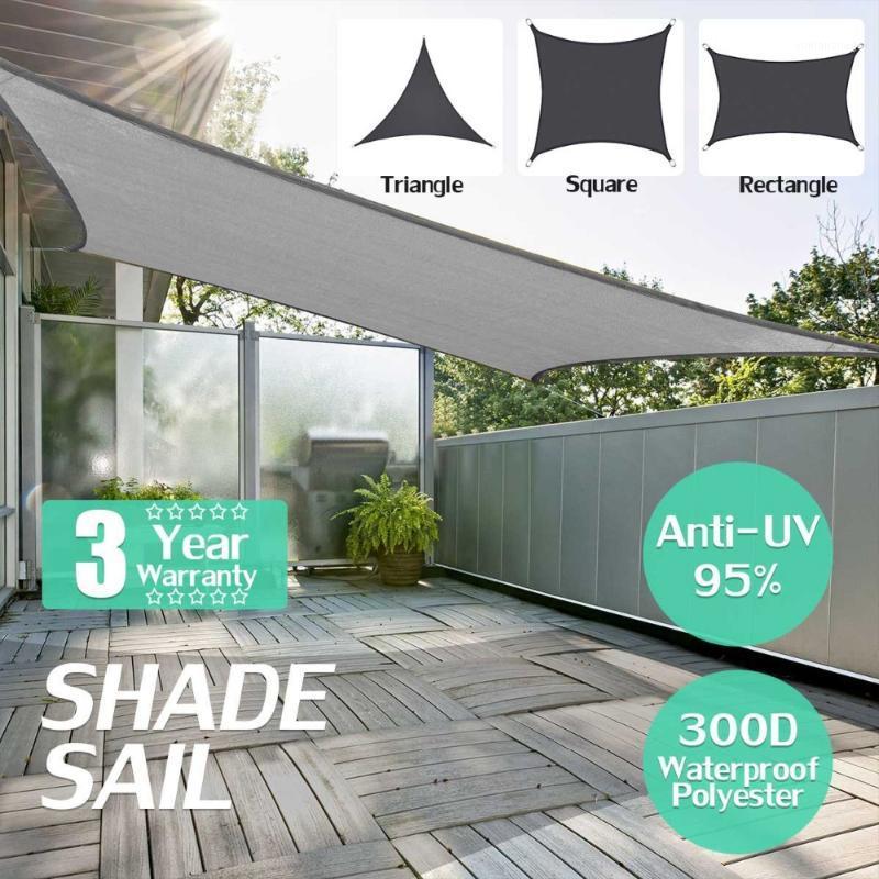 

Gray 300D waterproof shade sail, anti-ultraviolet awning, ultralight garden swimming pool awning, shade sail, camping awning1
