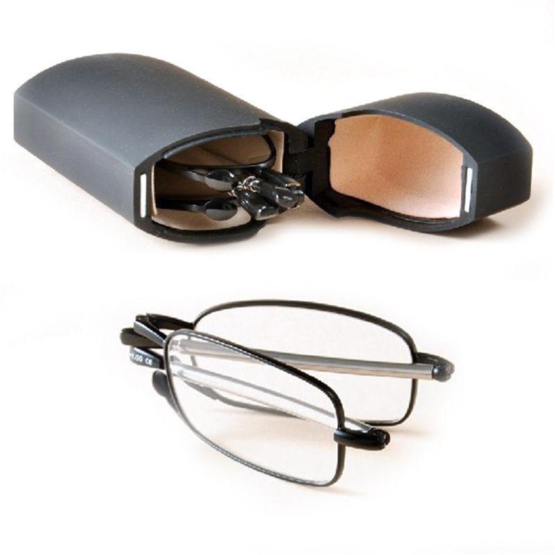 

MINI Design 2020 Reading Glasses Men Women Folding Small Glasses Frame Black Metal With Original Box