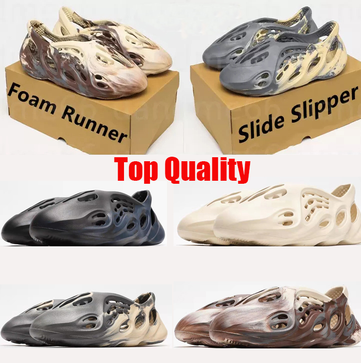 

2022 Foam Runner Slipper Sandals Holes Gray Cream Men Women Slippers Shoes Summer Beach Slides Designer Sandal 4 Colors 36-46, No2