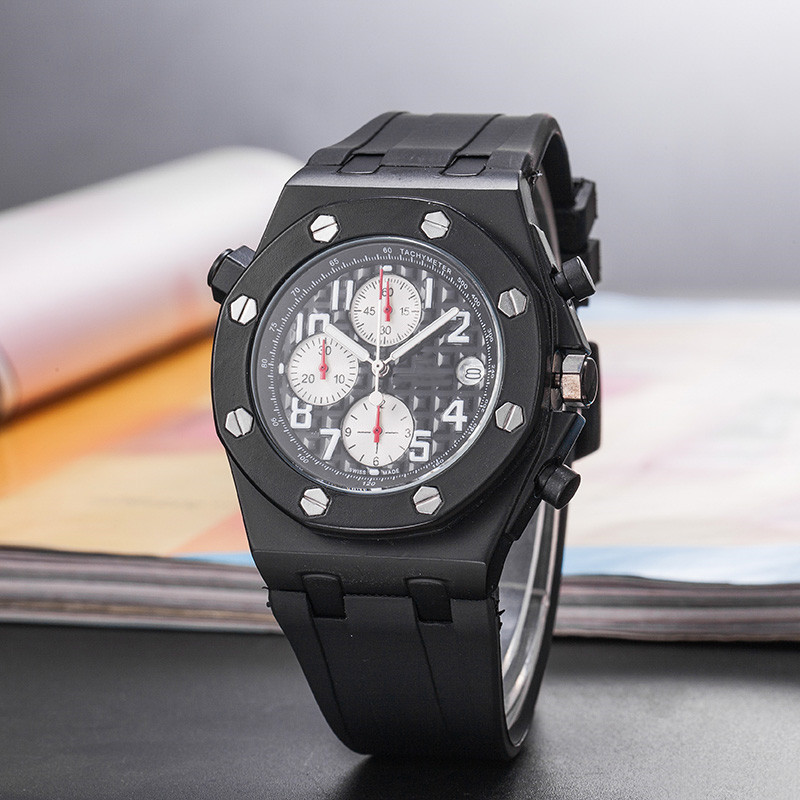 

2021 Six stitches series All dials working Men Sports Watches Luxury Watches Quartz WristWatch AUDE brand new Fashion Rubber strap