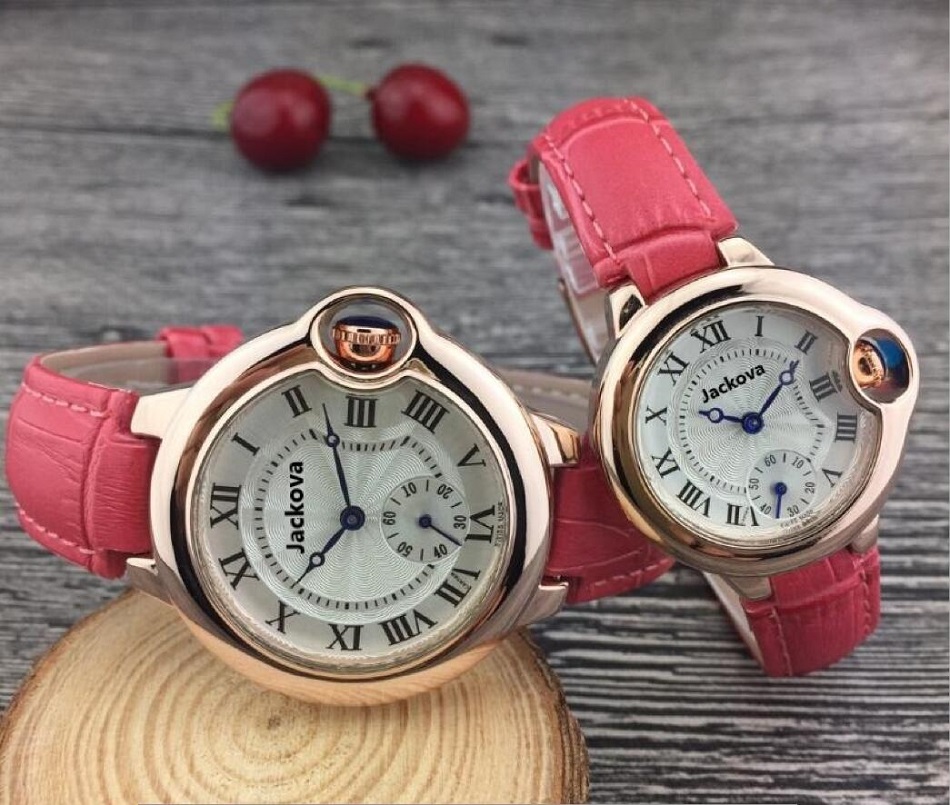 

TOP Fashion Women Quartz Man Leather watch Japan Movement rose gold Wristwatches Waterproof Brand male clock Hot Items, As pic