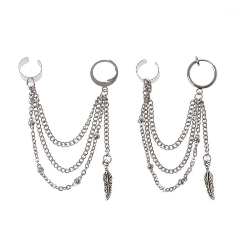 

Leaf Drop Earring Bangtan Boys Double Chain Feather Drop Earrings Korean Jewelry1