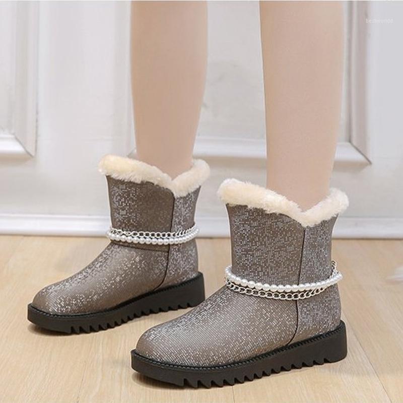 

Women Winter Warm Snow Boots Ladies Short Plush Ankle Boot Female Non Slip Outdoor Elegant Faux Fur Flats Soft Comfortable Shoe1, Black1