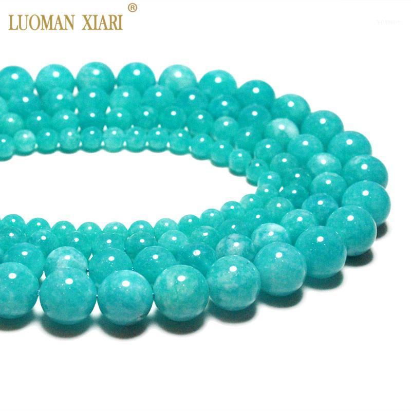 

Wholesale 100% Natural Top Blue Amazonite Round Natural Stone Beads For Jewelry Making Diy Bracelet Necklace 6/8/10/12mm 15"1